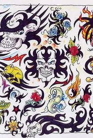 Rose Dolphin Swan Flower skull Totem Tattoo Pattern
