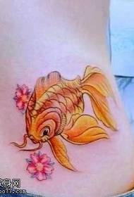 wzór tatuażu mały wzór złotej rybki