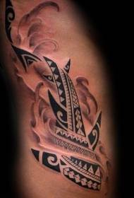 costine laterali cool nero stile tatuaggio stile squalo polinesiano