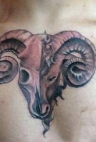 seuns borskas swartgrys punt doring abstrakte lyn klein dier skaap kop tattoo prent