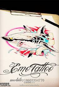 color shark letter tattoo manuscript picture