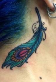 merak bulu tatu fesyen corak tato bulu burung merak glamor