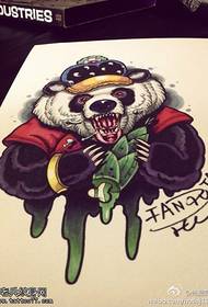 紋身134711分享的彩色憤怒的熊貓紋身作品-紋身134712的彩色卡通熊貓紋身作品-烏鴉主題紋身圖片上的創意烏鴉一套