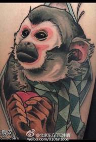 small monkey tattoo pattern on the leg