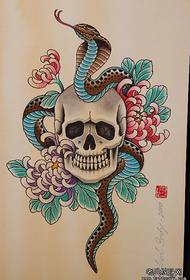 bel modello di tatuaggio serpente e scarafaggio
