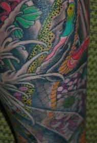 Asijské had malované tetování vzor