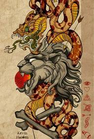 a cool popular color snake tattoo manuscript