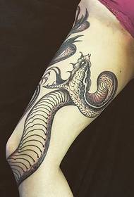 Monster မြွေပုံစံ Tattoo အရိုးစု Taro န်းကျင်ပတ်ရစ်