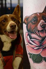 Patró de tatuatge de gossos de cuixa