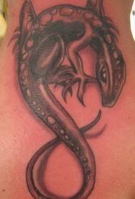 parte traseira patrón de tatuaxe símbolo de infinito lagarto marrón