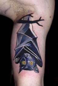 grote nieuwe school kleur big bat tattoo patroon