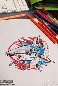 Manuskrip Tattoo Shark Warna