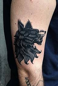 Modello di tatuaggio di pantera nera pungente spalla