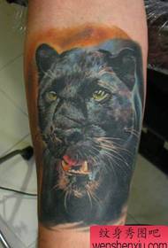 Шаблон татуіроўкі на жывёл: малюнак татуіроўкі ног Leopard Black Panther