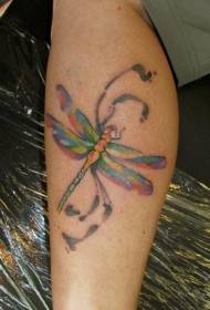 Patas de colorido fermoso libélula patrón de tatuaje
