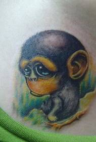 bocah-bocah wadon kaya pola tato orangutan sing lucu