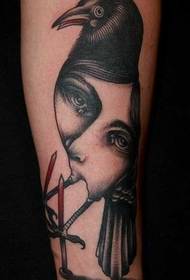 Flores Crow c Modus Avatar tattoo