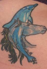 Rameno farba delfín a kone tetovanie vzor