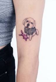 piccoli animali freschi: modello molto piccolo di tatuaggio di cane e gatto sul braccio