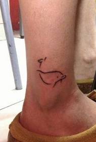 madingas mielas totemo delfinų tatuiruotės modelis