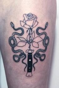 tatuaggio serpente varietà magica di linea semplice tatuaggio tatuaggio nero serpente modello