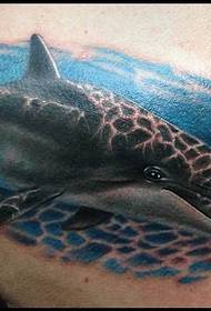gražus tatuiruotės delfinų modelis