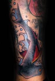 Modello tatuaggio tatuaggio squalo testa di martello di nuova scuola stile
