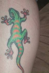 Bein Farbe kriechende Eidechse Tattoo-Muster