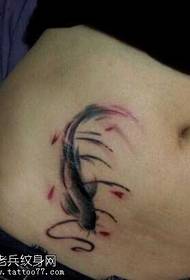 disegno del tatuaggio pesce rosso nero