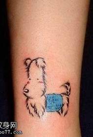 patrón de tatuaje de cachorro de pierna