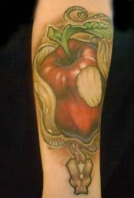 Teufel Schlange und Apfel Tattoo Muster