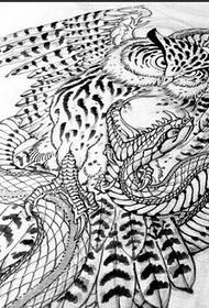 mode jolie hibou serpent tatouage modèle de manuscrit photo recommandée