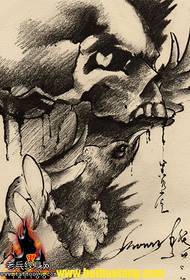 lubanja krvna vrana lubanje 啃 uzorak tetovaže tetovaže