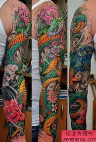 pola tato ular lengan bunga indah super tampan