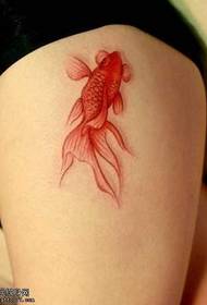 noga crvena zlatna ribica uzorak tetovaža