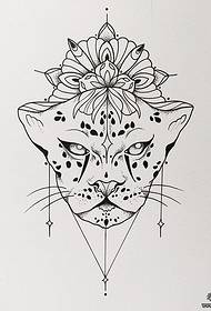 gjeometrike linja e gjelit të leopardit dorëshkrim model tatuazhi