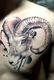 პიროვნების ალტერნატივა შავი და თეთრი ცხვარი Head totem tattoo