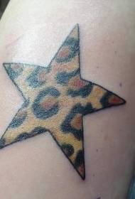 beso kolore leopardo pentagonal tatuaje eredua