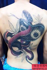 Uzorak tetovaže zmija: Slika natrag Tattoo Pattern Zmijska slika