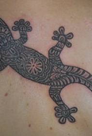 wzór tatuażu czarny jaszczurka plemienna