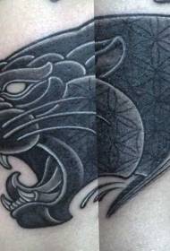 new school panther personality tattoo pattern
