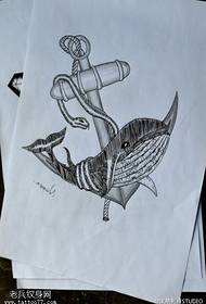 A barra da mostra do tatuagem recomendou trabalhos da tatuagem do tubarão da âncora