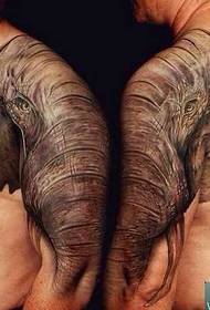 Rankos dramblio tatuiruotės modelis