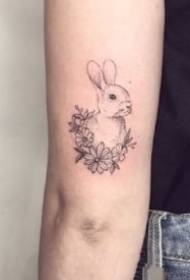 Tatuaż króliczka: 9 kawałków czarnego i szarego 9 tatuaży królika