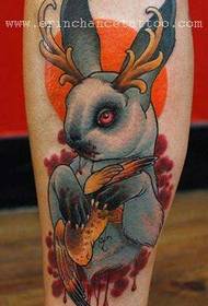 wzór tatuażu nogi królika