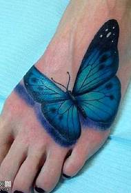 Piedi modello farfalla blu tatuaggio