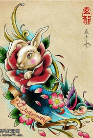 színes iskola stílusú nyúl fecske tetoválás kézirat kép