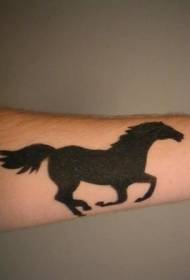Fekete ló fut futó vad tetoválás kép