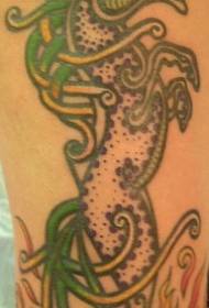 Benfärg unicorn dekorativt tatueringsmönster