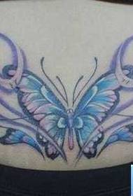 Patrón de tatuaje de mariposa de cintura